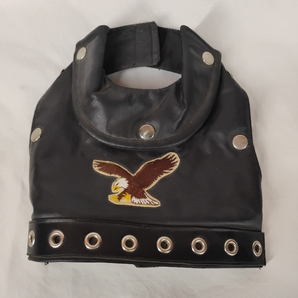 Leather Studded Eagle Patch XS/S 14in Girth Dog Vest Motorcycle Jacket
